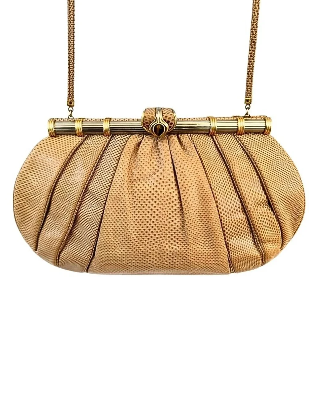 ✨ RARE ARCHIVAL PIECE ✨ Authentic Vintage 1980s Judith Leiber Lizard Skin Clutch
